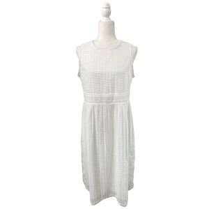 Q&A Eyelet White Sleeveless Dress - Size Medium